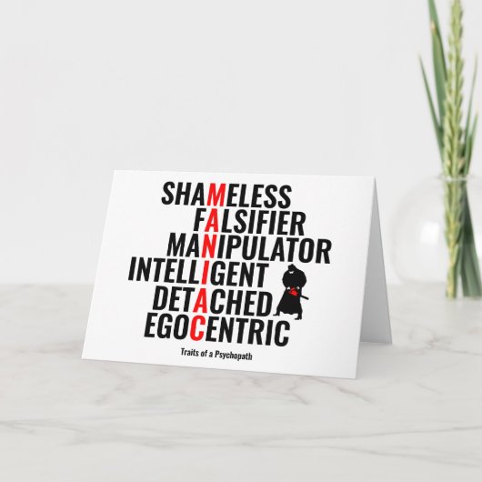 Traits van een Psychopath Kaart (Voorkant)