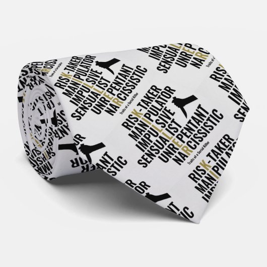 Traits van een seriemoordenaar stropdas (Opgerold)