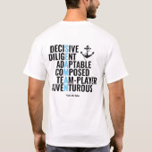 Traits van een verzender t-shirt (Achterkant)