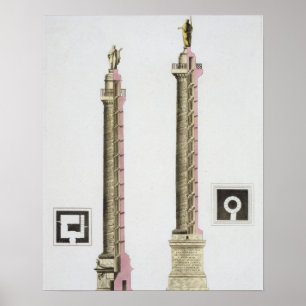 Trajan's column, Rome, van Le Costume Ancien et Poster