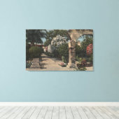 Trajecten van de Patio Mission Garden Canvas Afdruk (Insitu (Houten vloer))