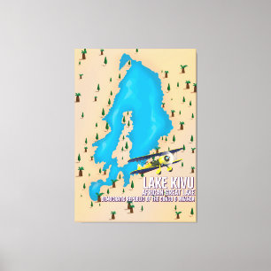 Trajectkaart van het Grote Afrikaanse meer van Kiv Canvas Afdruk