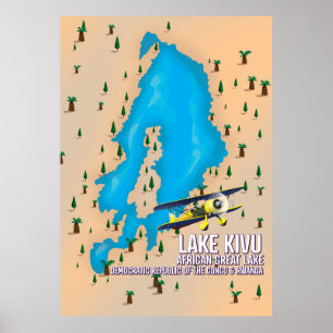 Trajectkaart van het Grote Afrikaanse meer van Kiv Poster