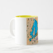 Trajectkaart van het Grote Afrikaanse meer van Kiv Tweekleurige Koffiemok (Voorkant links)