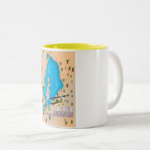 Trajectkaart van het Grote Afrikaanse meer van Kiv Tweekleurige Koffiemok (Voorkant rechts)