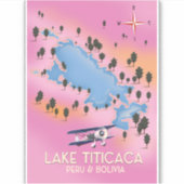 Trajectkunst van het meer van Titicaca, peru, Boli Sticker (Voorkant)