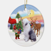 Traktatie voor een oude Engelse herder Keramisch Ornament (Links)