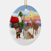 Traktatie voor een Pomeranian Keramisch Ornament (Rechts)