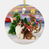 Traktatie voor een Shetland Sheepdog (#7) Keramisch Ornament (Voorkant)