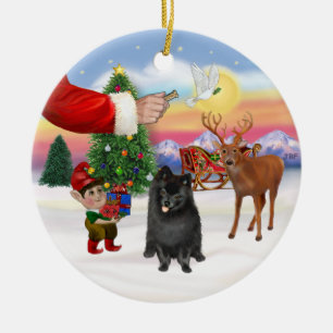 Traktatie voor een zwarte Pomeranian Keramisch Ornament