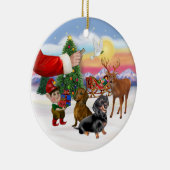 Traktatie voor twee teckels keramisch ornament (Rechts)