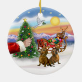 Traktatie voor twee teckels (rood/bruin) keramisch ornament (Achterkant)