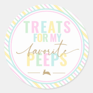 Traktaties voor mijn peeps paashaas pastel Sticker