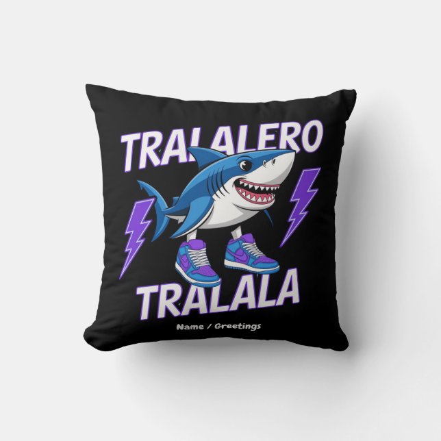 Tralalero Tralala Bootleg Funny Shark Meme Graphic Kussen (Voorkant)