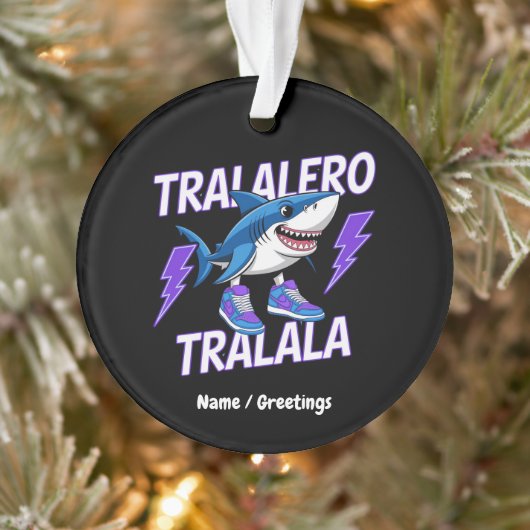 Tralalero Tralala Bootleg Funny Shark Meme Graphic Ornament (Boom)