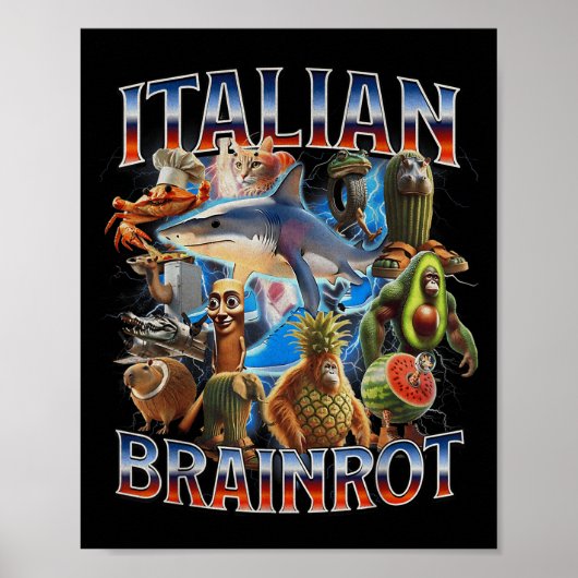 Tralalero Tralala Grappig Italiaans Brainrot Meme Poster (Voorkant)