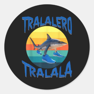 Tralalero Tralala Grappig Italiaans Brainrot Meme Ronde Sticker