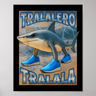 Tralalero Tralala Italiaans Brainrot Meme Verjaard Poster