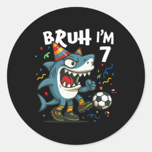 Tralalero Tralala Italiaans Brein Rode Voetbal 7e Ronde Sticker