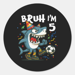 Tralalero Tralala Italiaanse Brainrot Voetbal 5e V Ronde Sticker