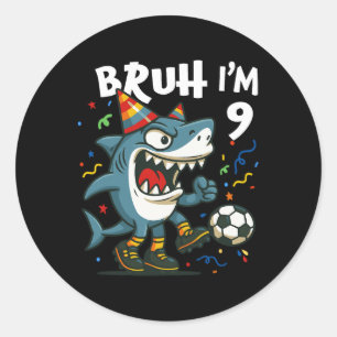 Tralalero Tralala Italiaanse Brainrot Voetbal 9e V Ronde Sticker