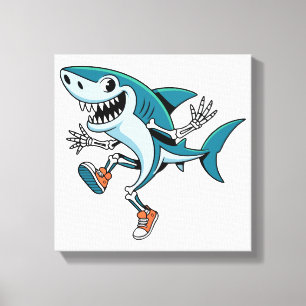 Tralalero Tralala SkeleBoo Halloween Design Canvas Afdruk