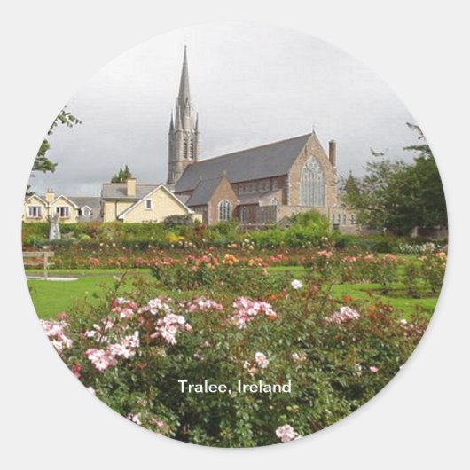 Tralee Ierland, Rozentuin, Town Park, Ronde Sticker (Voorkant)