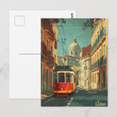 Tram de Lisbonne : Carte postale de charme Vintage (Devant / Derrière)