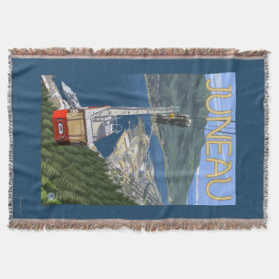 Tram over Juneau, Alaska Vintage Travel Poster Deken