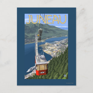 Tram over Juneau, Poster van de Reis van Alaska Briefkaart