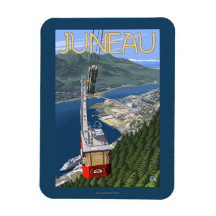 Tram over Juneau, Poster van de Reis van Alaska Magneet
