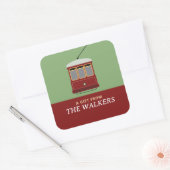 TRAM (ROOD) VIERKANTE STICKER (Envelop)