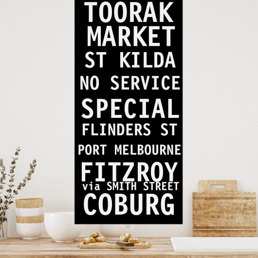 TRAM SCROLL MELBOURNE  POSTER (Keuken)