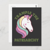 Trample the Patriarchy Unicorn Feminist Briefkaart (Voorkant / Achterkant)