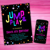 Trampoline Anniversaire Invitation Jump Play Party