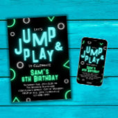 Trampoline Anniversaire Invitation Neon Jump Party
