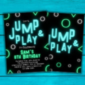 Trampoline Anniversaire Invitation Neon Jump Party