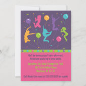 Trampoline Anniversaire Invitations pour les fille (Dos)