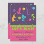 Trampoline Anniversaire Invitations pour les fille (Devant / Derrière)