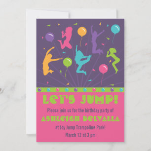 Trampoline Anniversaire Invitations pour les fille