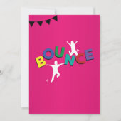 Trampoline Birthday Invitation Jump Bounce Kaart (Achterkant)