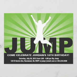 Trampoline Birthday Party Invitation for a Boy Kaart