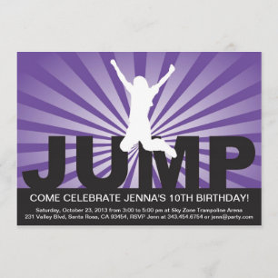 Trampoline Birthday Party Invitation for a Girl Kaart