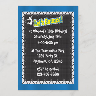Trampoline Birthday Party Invitation Kaart