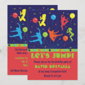 Trampoline Birthday Party nodigt jongens en meisje Kaart (Voorkant / Achterkant)