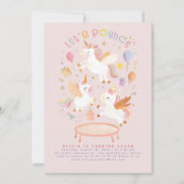 Trampoline eenhoorn verjaardag Laten we stuiteren Kaart (Voorkant)