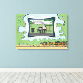 Trampoline | Father’s Day 24x16 Canvas Afdruk (Insitu (Houten vloer))