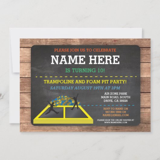 Trampoline Foam Pit Jump Party Verjaardag Plezier  Kaart (Voorkant)