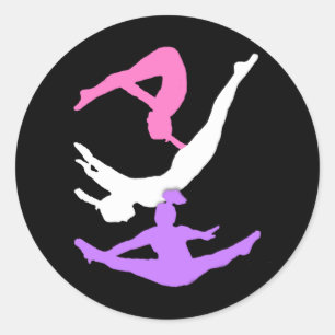 Trampoline gymanst ronde sticker