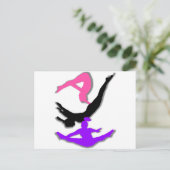 Trampoline gymnast briefkaart (Staand voorkant)